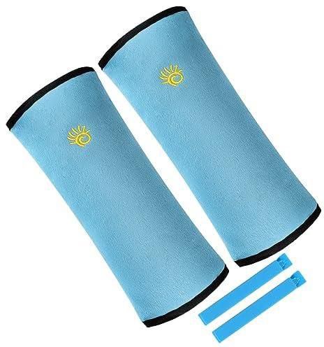 Seatbelt Covers,2 Pack Seat Belt Cushion for Adults,Kids Car Seat Strap Covers,Toddler Travel Carseat Safety Strap Shoulder Pads Protector,Auto Children Head Neck Support Seatbelt Pillow (Blue)