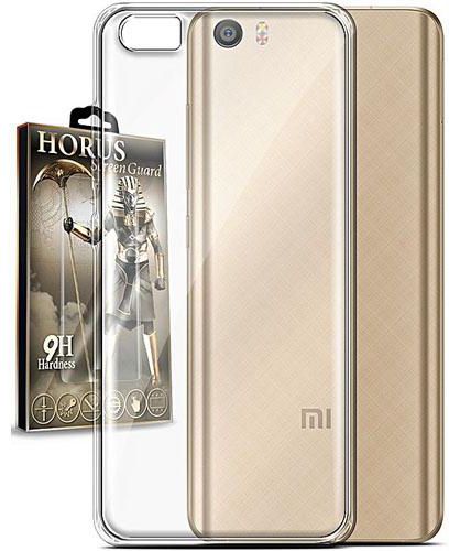 Silicone Cover for Xiaomi Mi 5 – Clear + Horus Glass Screen Protector