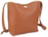 Fashion Pure Color Bucket Bag - Brown