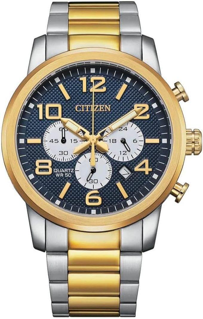 Citizen Watches ساعة سيتيزن AN8059-56L كوارتز كرونوغراف زرقاء انالوج بعقارب ذهبية اللون للرجال كاجوال