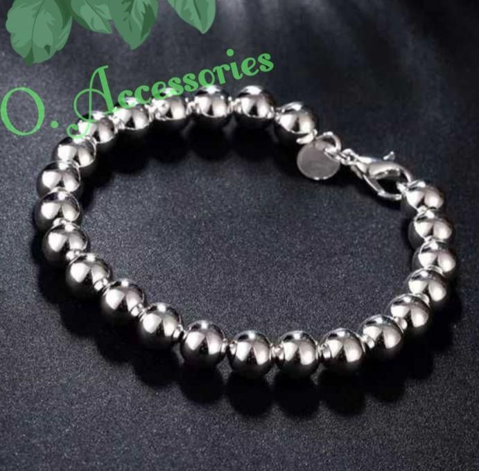 O Accessories Bracelet Silver Hematite Metal_ Natural Stones