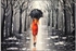CaIRO A 3D Lady With Black Umbrella Printed Tableau - 60x40 Cm