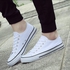 Fashion White Canvas Shoes With Laces