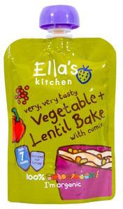 Ella's Kitchen Organic Baby Food Vegetable + Lentil Bake With Cumin 130 g