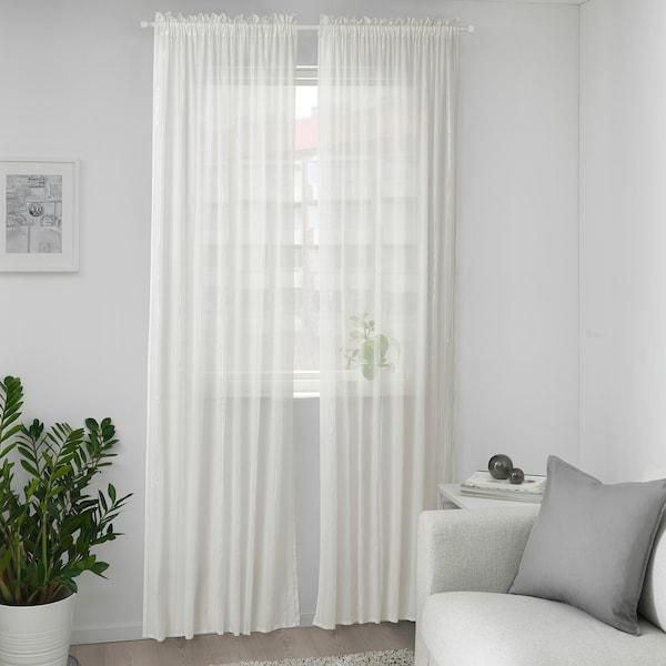 MUNKBOMAL Sheer curtains, 1 pair, white, 145x300 cm - IKEA