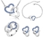 Mysmar Dark Blue Double Heart Crystal Austrian Element Jewelry Set [MYMM45]