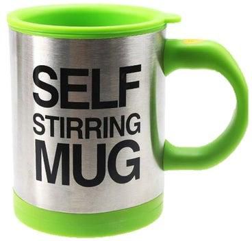 Self Stirring Mug Green/Steel/Black