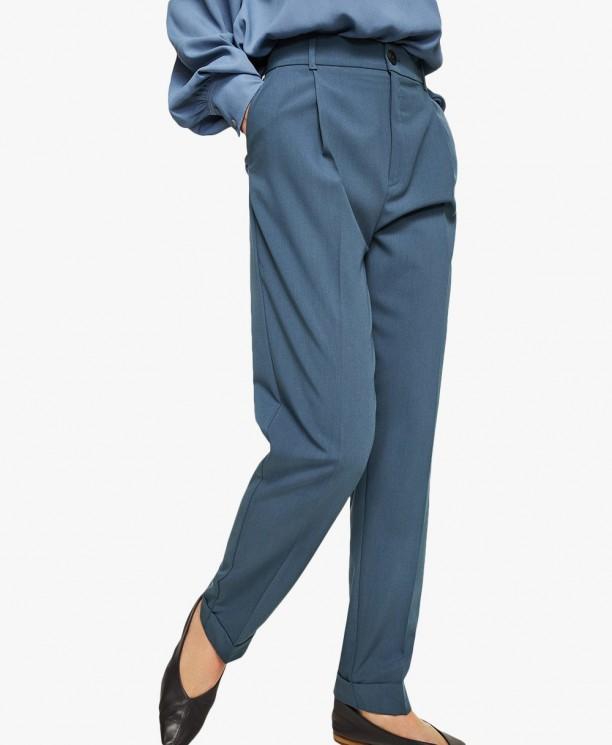 Indigo Blue Pleated Suit Trouser
