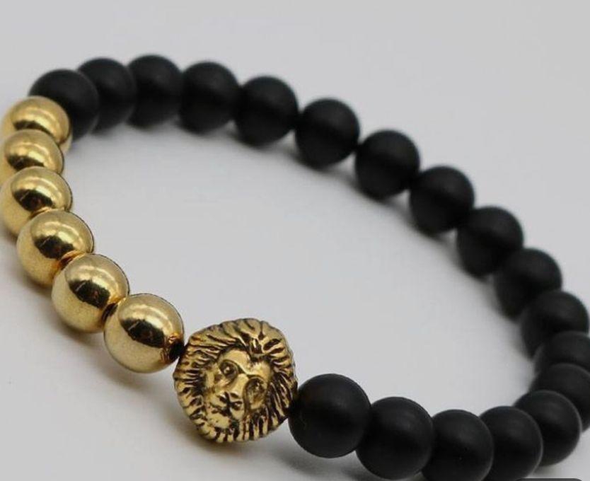 Gold Tiger Head Men Bracelet