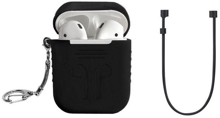 Apple AirPods Case Silicone Shock Proof Key-chain Protector Cases Plus Strap for Apple AirPods Silicone Ear Loop Anti Lost
