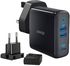 Anker USB C Charger, 65W PIQ 3.0 Type-C Charger with a 45W PD Port, PowerPort III 3-Port 65W Charger with US/UK/EU Plugs for Travel, for USB-C Laptops, iPad Pro, iPhone, Galaxy and More (Black)