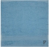 BYFT - Daffodil (Light Blue) Monogrammed Face Towel (30 x 30 Cm - Set of 6) - 500 Gsm Black Thread Letter "P"- Babystore.ae