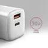 AXAGON ACU-PQ30W Sil network charger 30W, 2x port (USB-A + USB-C), PD3.0/PPS/QC4+/AFC/Apple, white | Gear-up.me