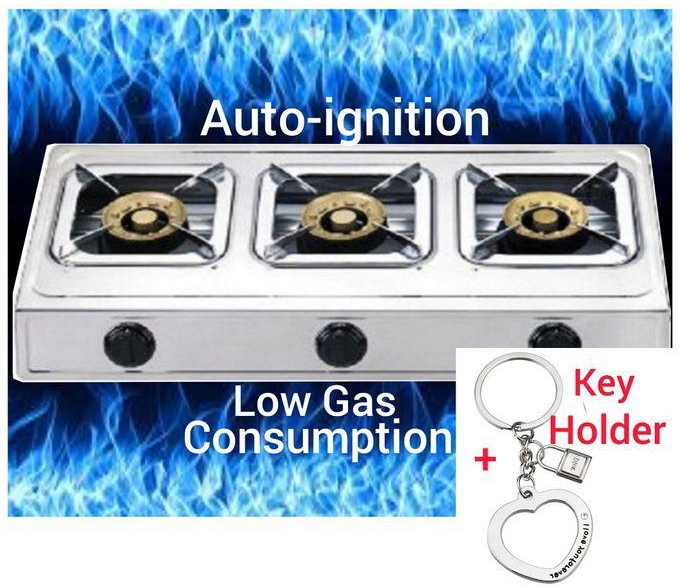 3 Burners Low Gas Consumption Stove Gas Cooker + KEY Holder