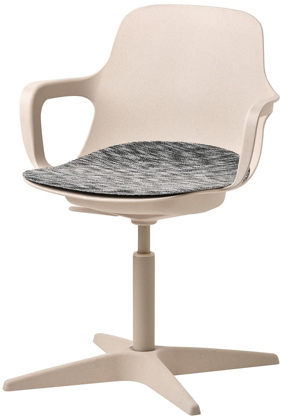 ODGER Swivel chair + pad - white/beige