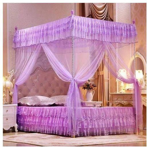 Mosquito Net With Metallic Stand 4 By 6 - Purple