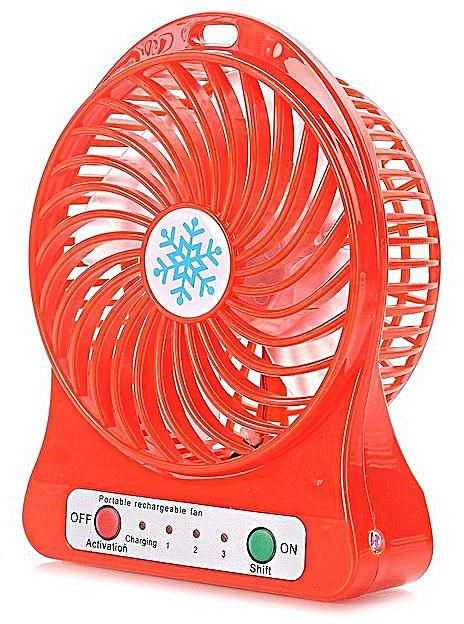 Generic Portable Rechargeable LED Fan air Cooler Mini Operated Desk USB 18650 Battery -ornge