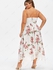 Plus Size Flower Print Lace Panel Asymmetrical Dress - 2x | Us 18-20