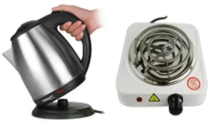 Electric Kettle Cordless 2Litres + FREE Single Spiral Hotplate