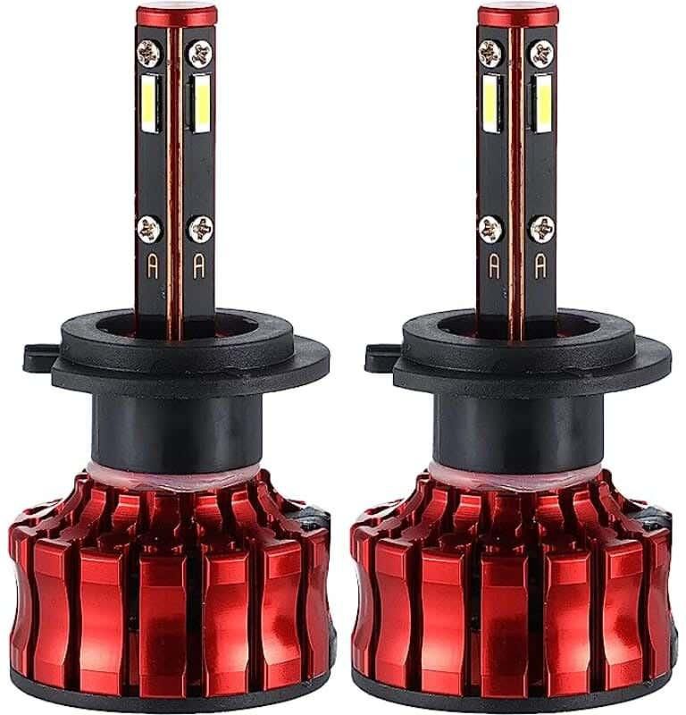 Get Tacpro (H7) Car Led Light Bulbs, 6000 Lumens, Compatible With Some Hyundai Models - Black Red with best offers | Raneen.com