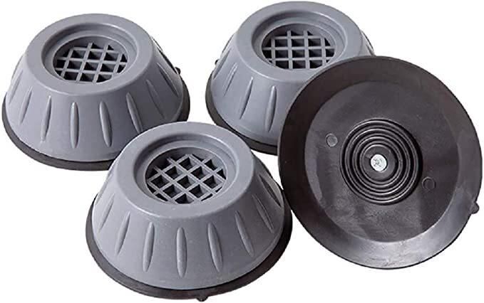 Rubber Anti Vibration Pads for Washing Machine and Dryer, Foot Pads (Pack of 4) Gray-Black