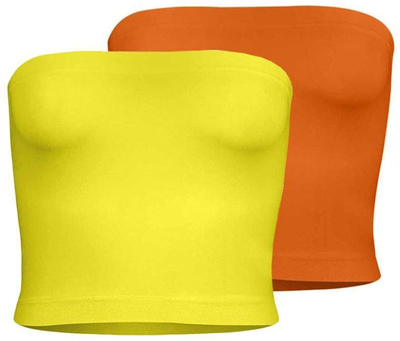 Silvy Set Of 2 Tube Tops For Women - Yellow / Orange, Large