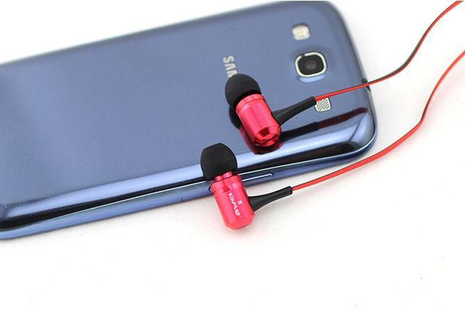Stereo bass 3.5mm Awei 130vi metal in ear Microphone Earphone for Samsung Great sound - Red
