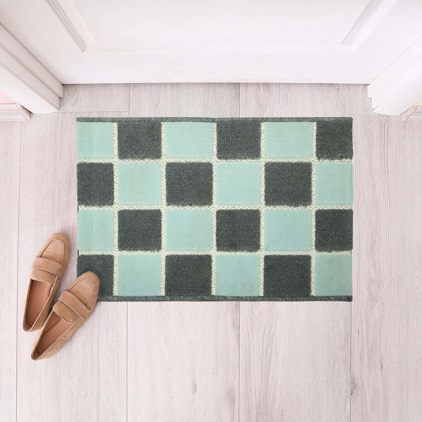 Get Polyester Door Mat, 50×80 cm - Turquoise Green with best offers | Raneen.com