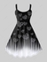 Plus Size Glitter Heart Printed Cold Shoulder Dress - 5x | Us 30-32