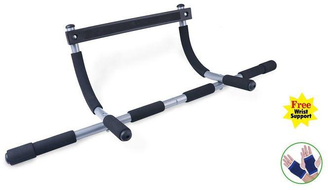 Pro Hanson Iron Gym Door Bar - 150 KG - Free Wrist Support