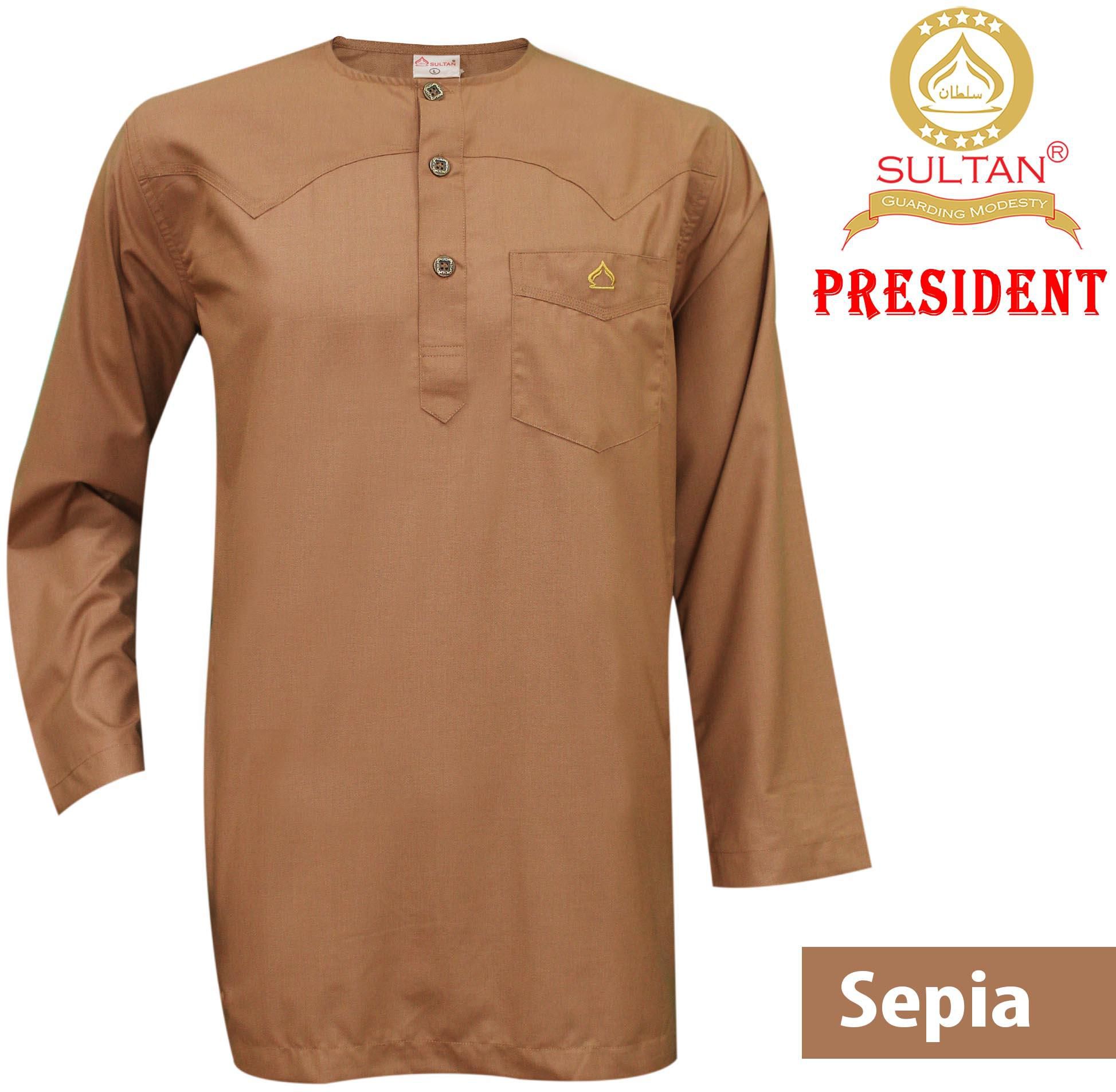 Sultan Kurta - President - Round Neck Full Sleeves - 5 Sizes (Sepia)