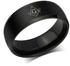 Rings Unisex Titanium Black is decorated with the letter G (Size 7) NO.WTR16