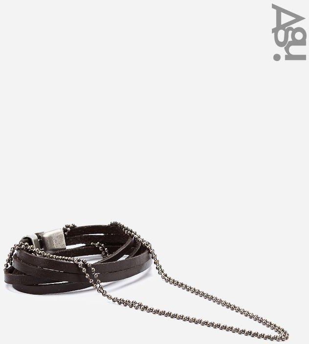 AGU Buckle Leather Bracelet - Dark Brown