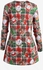 Plus Size Christmas Printed Crisscross Plaid T Shirt - 1x