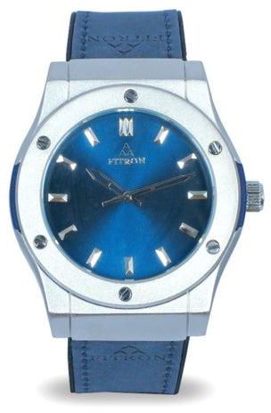 Men’s Wrist Watch with Blue Dial and Blue Leather Strap