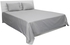 Hotel Linen Klub Queen Bed Sheet 3pcs Set , 100% Cotton 250Tc Sateen 1cm Stripe, Size: 240x260cm + 2pc Pillowcase 50x75cm , Silver