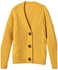 3 Button Detail Knitted Cardigan Yellow