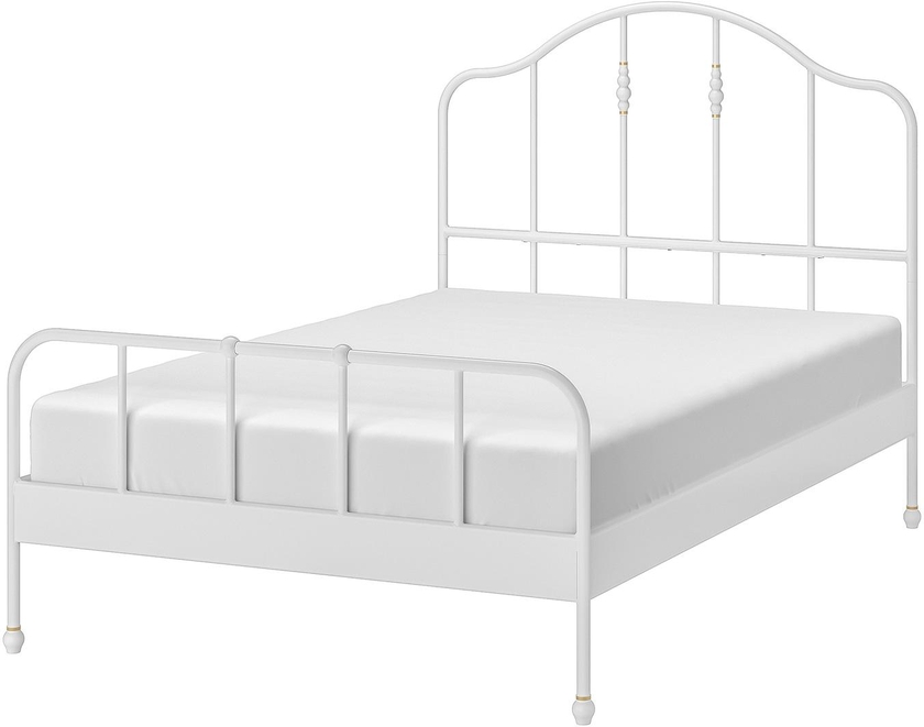 SAGSTUA Bed frame - white/Lindbåden 140x200 cm
