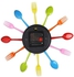 Generic Multicolors Fork Spoon Kitchen Cutlery Wall Clock Home Decoration_COLORMIX