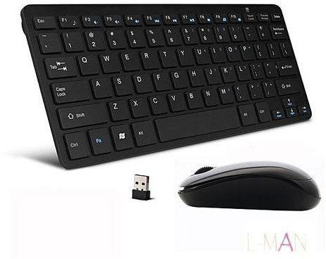 Generic Wireless Smart Tv, Android Wireless Keyboard + Mouse- Black