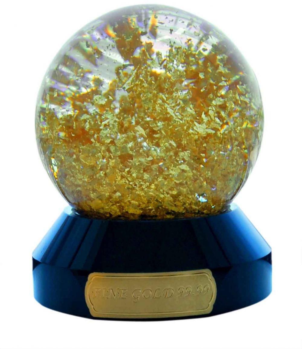 24K Gold Foil Crystal Ball