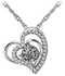 White Gold Plated Heart Shaped Jewelry Set With White Colored Crystals [AR883]