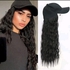 Black Hat wig female curly hair fashion cap natural hair for lady Black 26 Inch