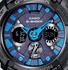 Men's Casio G Shock Chronograph Black Resin Strap LED Light Blue Dial GA200SH-2A