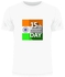 Indian 15 August Patriotic Independent Day Casual Crew Neck Slim-Fit Premium T-Shirt White