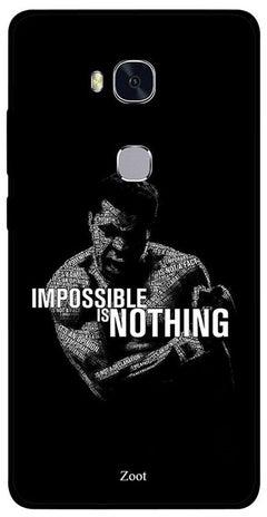 غطاء حماية واقٍ لهاتف هواوي أونر 5x مطبوع عليه عبارة "Impossible Is Nothing"