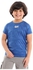 Casual Round Neck T_Shirt أزرق