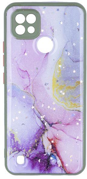 Oppo Realme C21 - Silicone Cover, Hard Edges And Colorful Back With Stars And Glitter