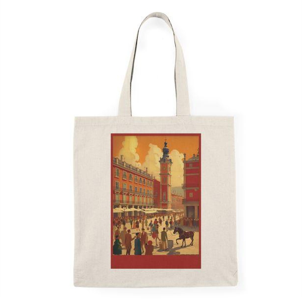 توتي باج - شنطة قماش دك ثقيل Vintage Travel of the Spain Tote Bag