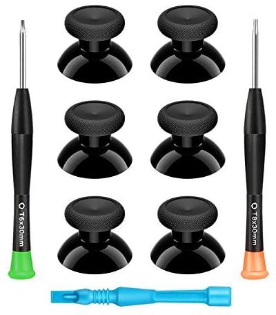 Xbox One Controller Joystick Replacement - 6PCS Original Thumbsticks Analog Thumb Sticks Parts - True Rubberized with T8 T6 Repair Screwdriver Kit for Xbox One Controller